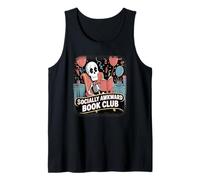 Socialmente incómodo Club de Lectura Esqueleto Lectura Divertido introvertido Camiseta sin Mangas