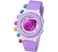 SOCICO Kids Digital Watch for Boys Girls 5ATM Water Resistant 7 Color Illuminated Kids Watch with Alarm Stopwatch for Boys Girls Age 5-12