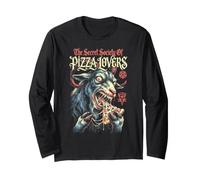 Sociedad Secreta De Los Amantes De La Pizza Satánico Oculto Cabra Halloween Manga Larga
