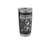 Sociedad Secreta De Los Amantes De La Pizza Satánico Oculto Cabra Halloween Vaso térmico de acero inoxidable de doble pared