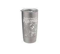 Sociedad Secreta De Los Amantes De La Pizza Satánico Oculto Cabra Halloween Vaso térmico de acero inoxidable de doble pared