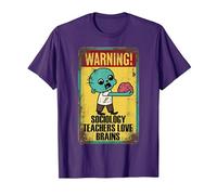 Sociology Teachers Halloween Funny Brains Outfit Camiseta, Hombre, Morado, XXL