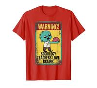 Sociology Teachers Halloween Funny Brains Outfit Camiseta, Hombre, Rojo, 3XL