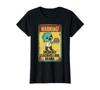 Sociology Teachers Halloween Funny Brains Outfit Camiseta, Mujer, Negro, S