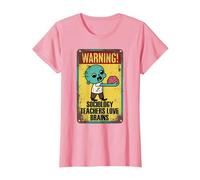 Sociology Teachers Halloween Funny Brains Outfit Camiseta, Mujer, Rosado, L