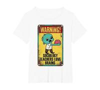 Sociology Teachers Halloween Funny Brains Outfit Camiseta, Mujer Tallas Grandes, Blanco, 6XL Grande