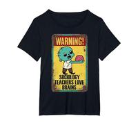 Sociology Teachers Halloween Funny Brains Outfit Camiseta, Mujer Tallas Grandes, Negro, 4XL Grande