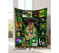 Socira Manta Sherpa de Forro Polar de Marihuana, decoración de Malas Hierbas, Manta de sofá súper Suave para Hombres y Mujeres, Manta cálida de Oficina para el mediodía, Regalos de Malas Hierbas,