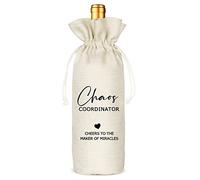 Socive Bolsa de vino Chaos Coordinator, idea de regalo, regalos divertidos para planificador de boda, bolsa de vino, madres, profesores, bolsa de vino reutilizable con cordón, bolsa de vino de fiesta