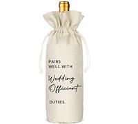 Socive Regalo oficial de boda, combina bien con bolsa de vino oficial de boda, regalos para pastor, regalo de propuesta para anfitrión, bolsas de vino con cordón