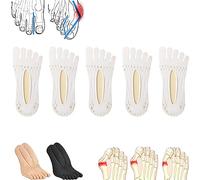 Sock Align Toe Socks for Bunion, AntiBunions Health Sock, Anti-Bunions Health Socks, No Show Low Cut Five Finger Socks (white)