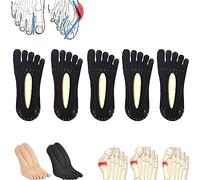 Sock Align Toe Socks for Bunion, AntiBunions Health Sock, Anti-Bunions Health Socks, No Show Low Cut Five Finger Socks (black)