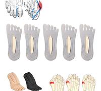 Sock Align Toe Socks for Bunion, AntiBunions Health Sock, Anti-Bunions Health Socks, No Show Low Cut Five Finger Socks (Ash)