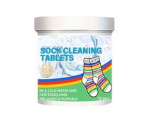 Sock Cleaner - 12 Piece Powerful Stain Remover Tabs | Sock Cleaning Tablets | Socks Cleaner Tablets | 12 Piece Tabs Powerful Descaler Stain Remover For Travel Home Bedroom Living Room Men Women