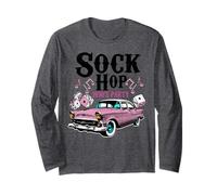 Sock Hop 50s Classic Car Rockabilly 1950s Dance Party Retro Manga Larga