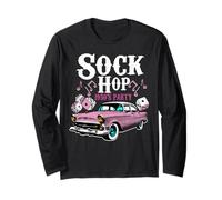 Sock Hop 50s Classic Car Rockabilly 1950s Dance Party Retro Manga Larga