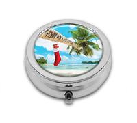 Sock On The Palm Tree Custom Round SilverBox Pocket 2.1" - 3 compartimentosBox/Pastillero Pocket