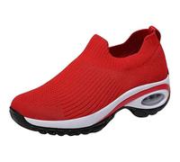 Sock Shoes Women, Women Slip on Sneakers with Air-Cushion Arch Support Sneakers for Work & Long Hours of Standing (Red,37)