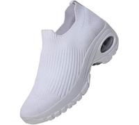 Sock Shoes Women, Women Slip on Sneakers with Air-Cushion Arch Support Sneakers for Work & Long Hours of Standing (White,41)