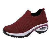 Sock Shoes Women, Women Slip on Sneakers with Air-Cushion Arch Support Sneakers for Work & Long Hours of Standing (Brown,37)