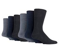 SOCK SHOP GENTLE GRIP 6 pares de calcetines para diabéticos Bigfoot de agarre suave para hombre, 6 x RD92BF, 12-14