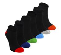 Sock Snob - Calcetines de bambú para niños (6 pares de calcetines bajos de punta y tacón bajo, para niños, Negro , 4-6 años