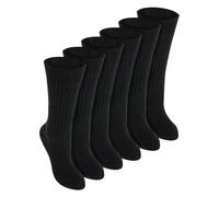 Sock Snob Paquete de 6 calcetines 100% algodón para niños y niñas para la escuela, Negro, 3-7 años