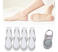 Sock-Style Ball of Foot Cushions for Women, Socks with Forefoot Cushion Pads for Women (One Size,D-4Pairs Grey)