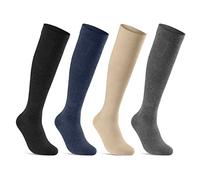 sockenkauf24 1/2/4 pares de medias de compresión de viaje mujeres y los hombres 41 900 (4750 | 4 pares, Negro)