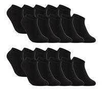sockenkauf24 10 | 20 | 30 Pares Calcetines Cortos Hombre Mujer Calcetines Tobillero Negro Blanco Gris Algodón (20x Negro 47-50)