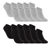 sockenkauf24 10 | 20 | 30 Pares Calcetines Cortos Mujer Hombre Calcetines Tobillero Negro Blanco Gris Algodón (10x Negro + 10x Gris 39-42)