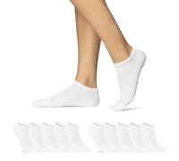 sockenkauf24 10 | 20 | 30 Pares Calcetines Cortos Mujer Hombre Calcetines Tobillero Negro Blanco Gris Algodón (10x Blanco 35-38)