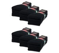 sockenkauf24 10 | 20 | 30 Pares de Calcetines Deportivos Hombre Mujer Calcetines de Tenis Calcetines de Trabajo Algodón (47-50 30 pares Negro)
