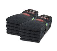 sockenkauf24 10 | 20 | 30 Pares de Calcetines Deportivos Mujer Calcetines de Tenis Algodón (35-38 10 pares Antracita)