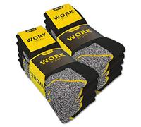sockenkauf24 10 o 20 Pares Calcetines de Trabajo Cortos Hombre Reforzados Algodón WORK