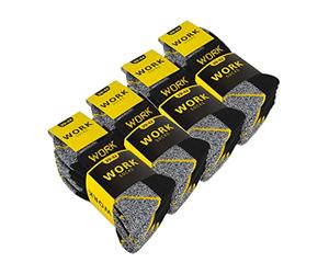 sockenkauf24 10 o 20 Pares Calcetines de Trabajo Cortos Hombre Reforzados Algodón WORK