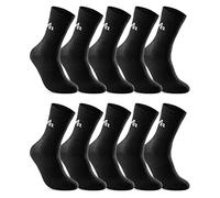 sockenkauf24 10 Pares Calcetines Deportivos Calcetines Tenis Calcetines Trabajo Hombre Mujer Algodón i1R (Negro 43-46)