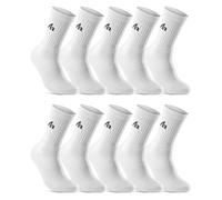 sockenkauf24 10 Pares Calcetines Deportivos Calcetines Tenis Calcetines Trabajo Hombre Mujer Algodón i1R (Blanco 43-46)