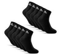 sockenkauf24 10 Pares Calcetines Deportivos Calcetines Tenis Calcetines Trabajo Hombre Mujer Algodón i1R (Negro 39-42 Corto)