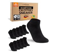 sockenkauf24 10 Pares Calcetines Diabéticos Tobilleros Hombre Cortos sin Elástico y sin Costuras con Cintura de Confort Algodón Negro 43-46