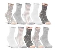 sockenkauf24 10 Pares Calcetines Mujer Multicolor Motivos Rayas Puntos Corazones Algodón 34911/2 (35-38)