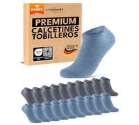 sockenkauf24 10 Pares Calcetines Tobilleros Hombre Mujer Calcetines Cortos Algodón Transpirables