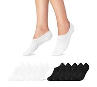 sockenkauf24 10 Pares de Calcetines Cortos Hombre & Mujer Calcetines Tobilleros Algodón Negro Blanco Gris 16805 (35-38 Negro & Blanco)
