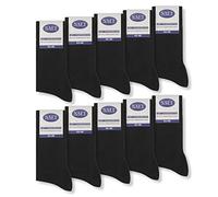 sockenkauf24 10 Pares de calcetines Hombre y Mujer 100% Algodón sin costura y sin presiones molestas Diferentes variedades (43-46, 10 x Negro)
