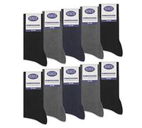 sockenkauf24 10 Pares de calcetines Hombre y Mujer 100% Algodón sin costura y sin presiones molestas Diferentes variedades (39-42, 4 x Gris claro | 2 x Azul marino | 4 x Negro)