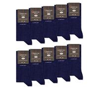 sockenkauf24 10 Pares de Comfort Calcetines sin Elástico & sin Costuras Hombre & Mujer Algodón Cintura de Confort 13100 (35-38 Azul marino)