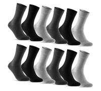 sockenkauf24 12 Pares Calcetines Clásicos Hombre Mujer Algodón Transpirables Comodos 70203T WP (Gris Antracita Negro 39-42)