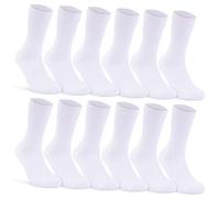 sockenkauf24 12 Pares Calcetines Diabéticos Sin Elasticos Hombre Mujer 100% Algodón sin Costura (39-42, Blanco)