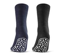 sockenkauf24 2 | 4 | 6 Pares Calcetines Antideslizantes Hombre Mujer Algodón Negro Azul Gris (47-50, 2 Pares - Negro | Azul | Gris)