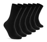 sockenkauf24 6 | 12 | 24 Pares de calcetines TÉRMICOS Hombre y Mujer Felpa Algodón negro con puños suaves (43-46, 6 pares | negro)
